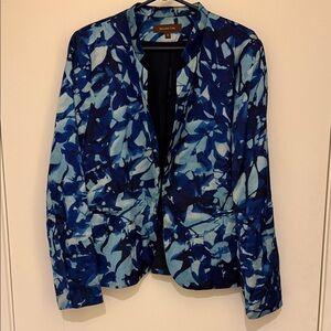 Melanie Lyne Women's Blue Patterned Blazer